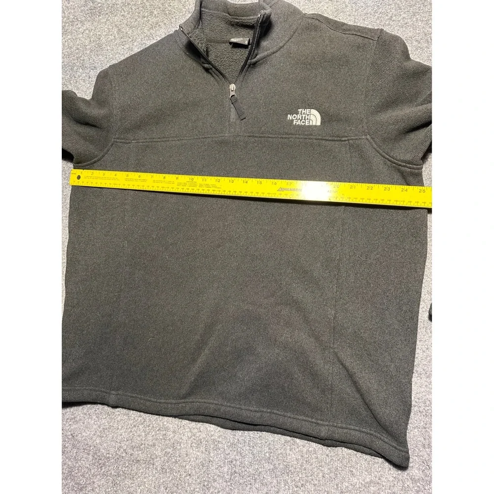 The North Face Mens XL Quarter Zip Fleece Pullover Sweater Charcoal Grey Heather